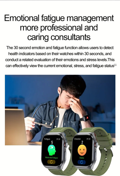 Smart Watch 2.04-Inch AMOLED Display with Bluetooth 5.3 Calling, 530mAh Battery and Six Strap Options