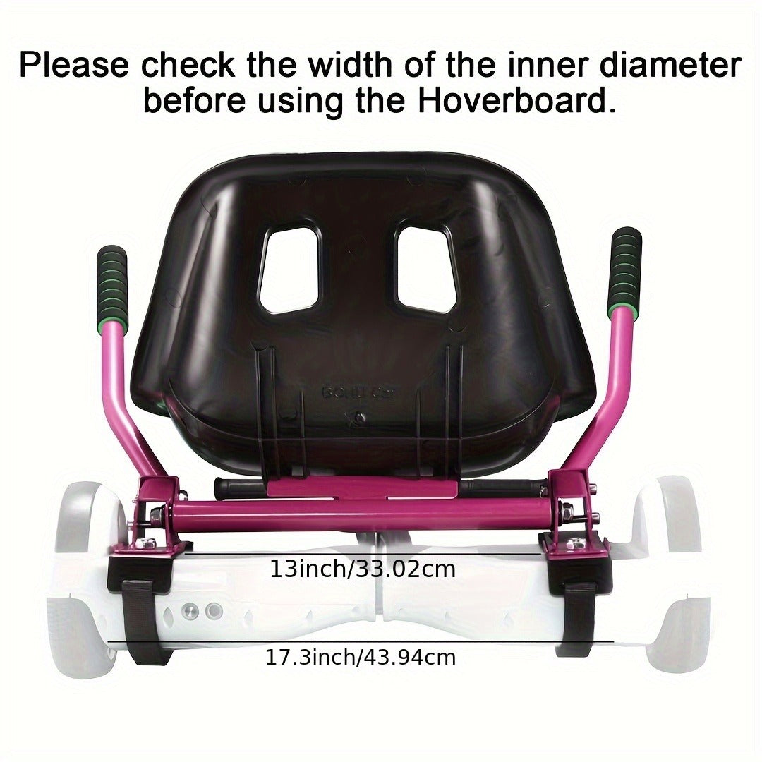 Hoverboard Go Kart Seat Attachment Kit for Kids 6.5"-10" Self Balancing Scooter Conversion Accessories with Off-Road Tires