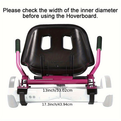 Hoverboard Go Kart Seat Attachment Kit for Kids 6.5"-10" Self Balancing Scooter Conversion Accessories with Off-Road Tires