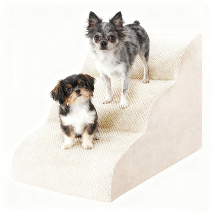 Dog Stairs for High Beds & Sofa – Extra Wide Foam Pet Steps with Non-Slip Bottom, Soft Cushioned Dog Ramp for Couch, Ideal for Small Dogs