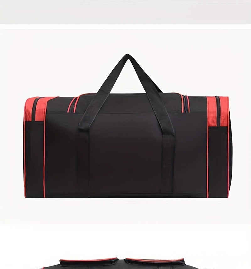 Gym Duffel Bag Large Capacity Travel Bag for Men Women Heavy Duty Polyester Multi Pocket Adjustable Shoulder Strap Zipper Closure