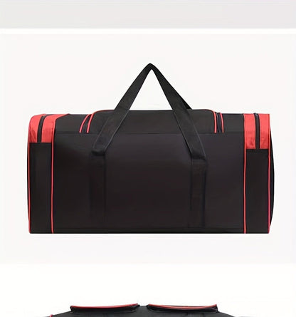 Gym Duffel Bag Large Capacity Travel Bag for Men Women Heavy Duty Polyester Multi Pocket Adjustable Shoulder Strap Zipper Closure