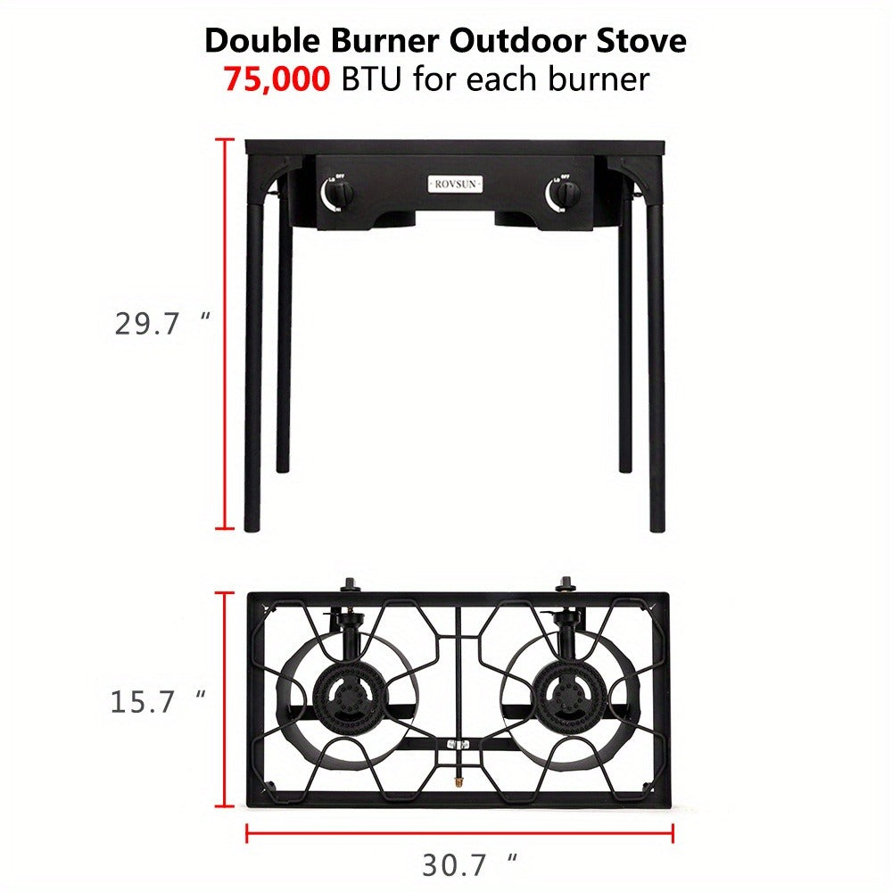 Outdoor Propane Burner Stove Cast Iron High Pressure Gas Cooker with Detachable Stand Legs