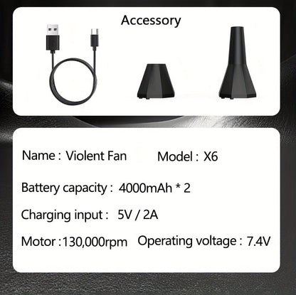 Electric Air Duster 130000RPM Rechargeable Handheld Blower, 3-Speed Wireless Turbine Fan for Computer Keyboard