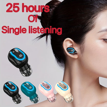 Mini Invisible Wireless Earphone Long Standby Condenser Microphone In-Ear Sport for Bedside Audio, Alarms and Room Entertainment