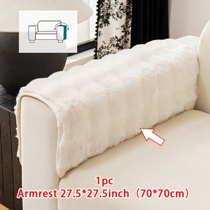 Sofa Cover Thick Faux Rabbit Plush Panels with Backing Detail for Seat, Armrest, Backrest or Pillowcase
