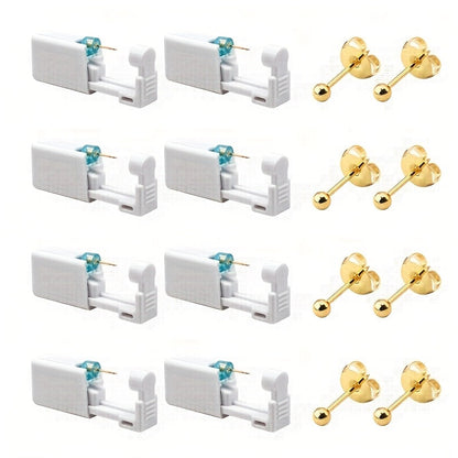 Ear Piercing Kit, 8 PCS Disposable Self Piercing Gun with 316 Stainless Steel Earrings for Entryways, Bedrooms and Living Spaces
