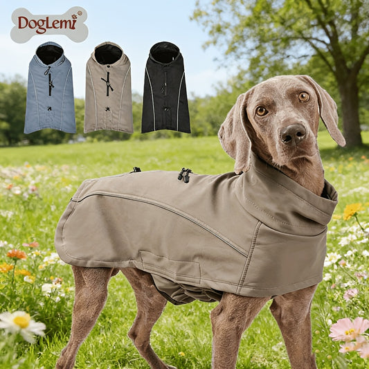 Dog Jacket for Small Breeds – Windproof Warm Pullover Coat with Reflective Stripes, Woven Fabric, Machine Washable Pet Outerwear for Spring