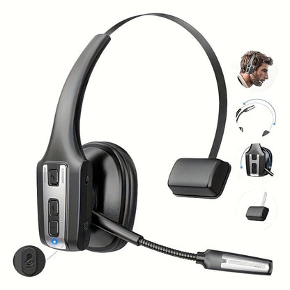 Trucker Bluetooth Headset Single Ear Noise Canceling Wireless Mono Headphone Type-C Charging for an Everyday Personal Care Routine