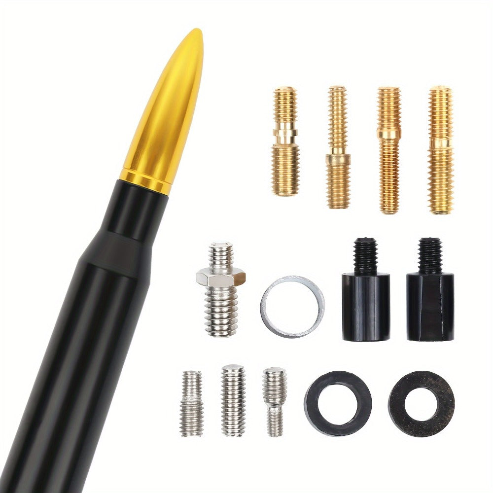 Short Car Antenna 5.3 Inch – Carbon Steel Universal Fit AM FM Signal Booster Stub Antenna Replacement for Cars Trucks SUVs