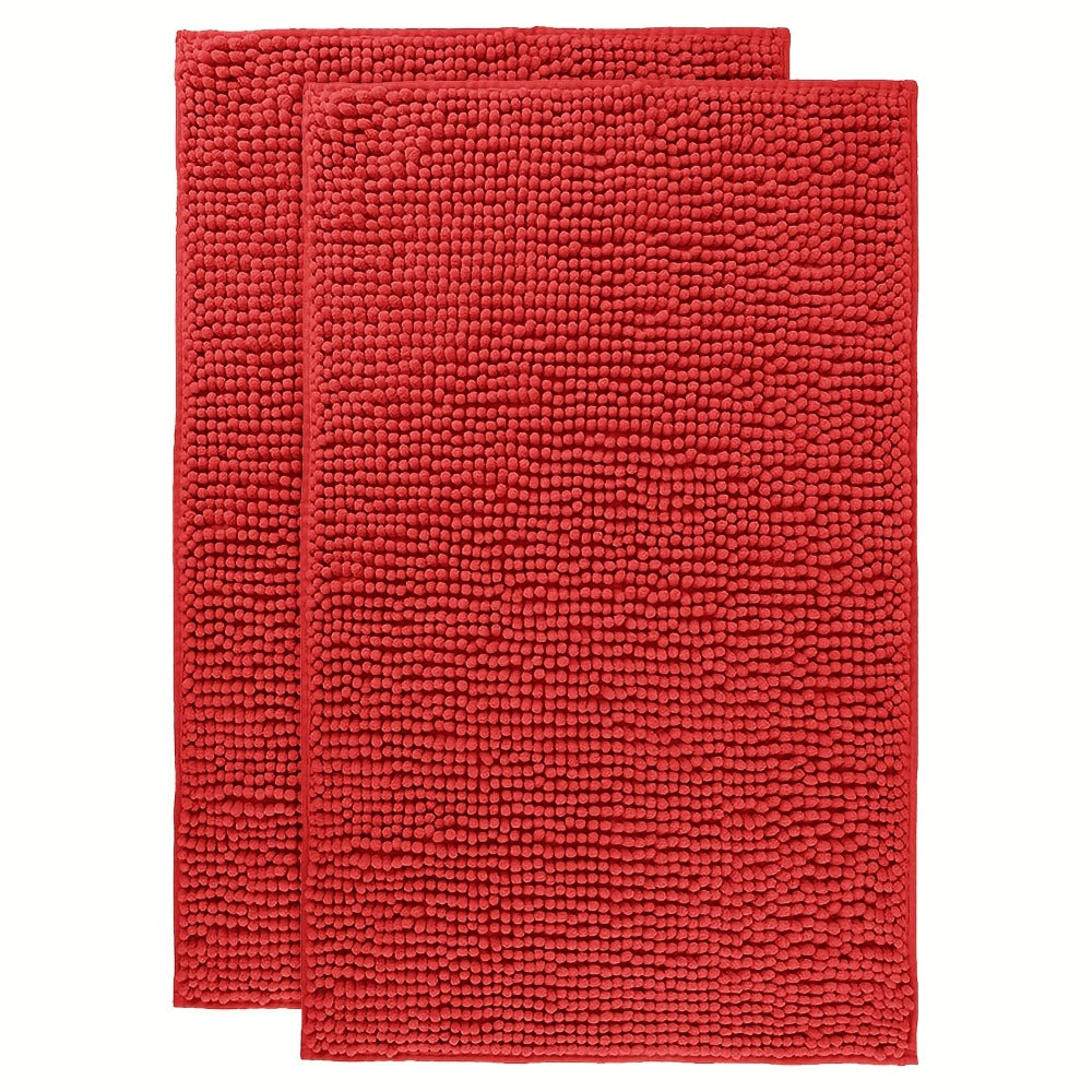 Chenille Bath Rug Extra Thick Bathroom Mat, Multiple Sizes & Colors for Entryways, Bedrooms and Living Spaces