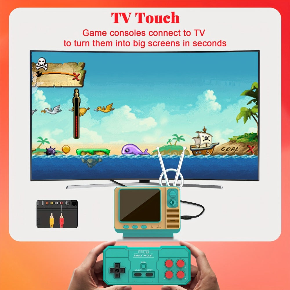 2-Player Retro Game Console with 3.0" Screen & AV TV Output, Portable Handheld Gaming System for Kids & Adults
