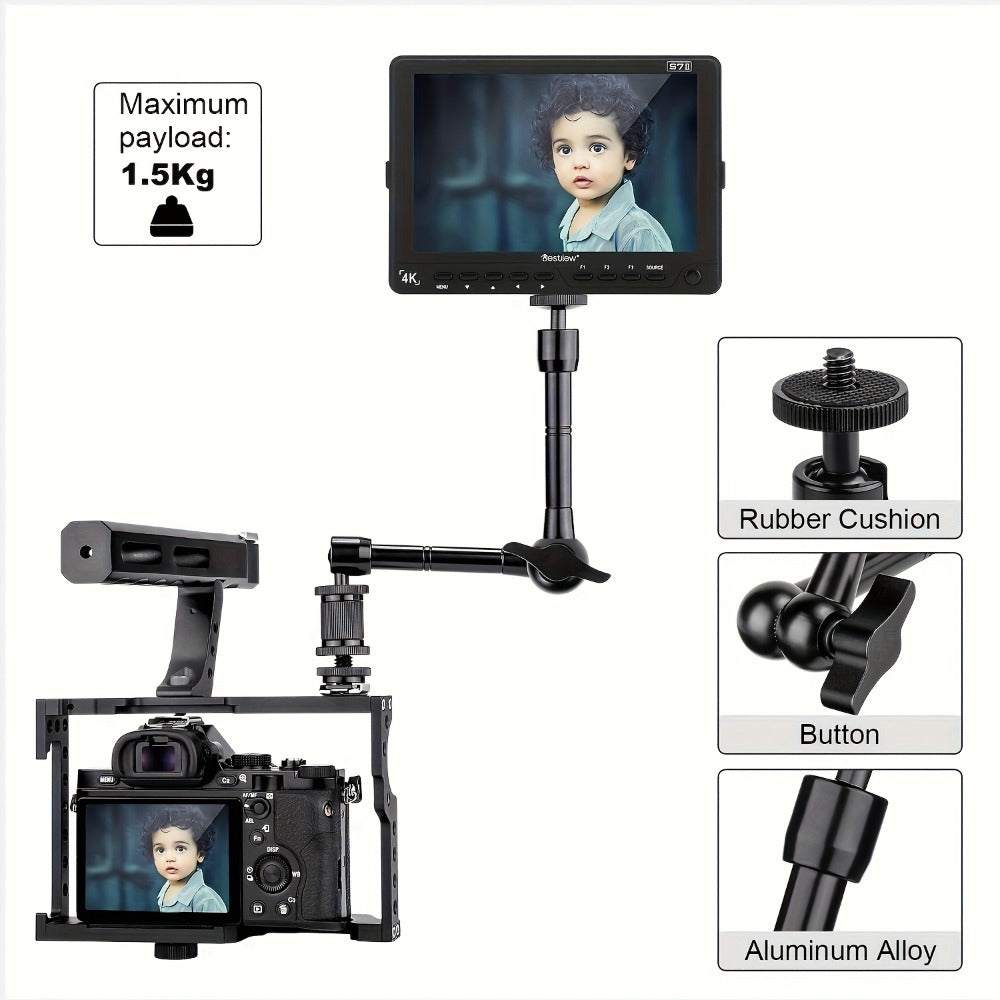 Magic Arm 11 Inch Friction Articulating with Super Clamp, Camera Arm for DSLR, LCD Monitor, LED Light