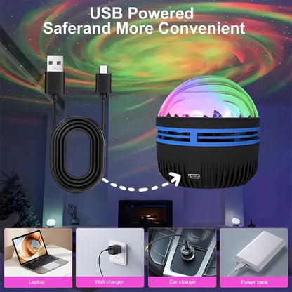 LED Star Projector Night Light USB Powered, 7-Star Galaxy Starry Sky & Water Ripple Effect Lamp for Bedroom Camping Wedding Home Decor