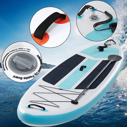 10.5-Foot Inflatable Stand-Up Paddle Board with Wide Non-Slip Deck and Green, Orange or Gray Options
