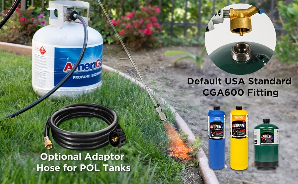 Propane Weed Torch, Flame Weeder Ice Melter Outdoor Roof Driveway for Garden, Patio and Yard Use