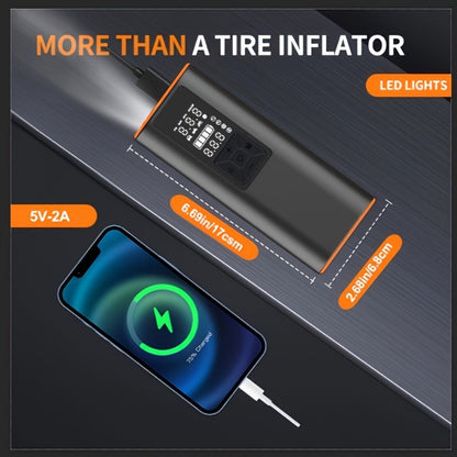 150 PSI Cordless Tire Inflator with 6000mAh Battery, Digital Pressure Gauge, LED Light and USB-C Charging