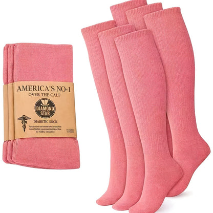 Extra Wide Socks for Swollen Feet 6 Pairs Stretch to 30 Inch Non-Binding Seamless Loose Fit for Entryways, Bedrooms and Living Spaces