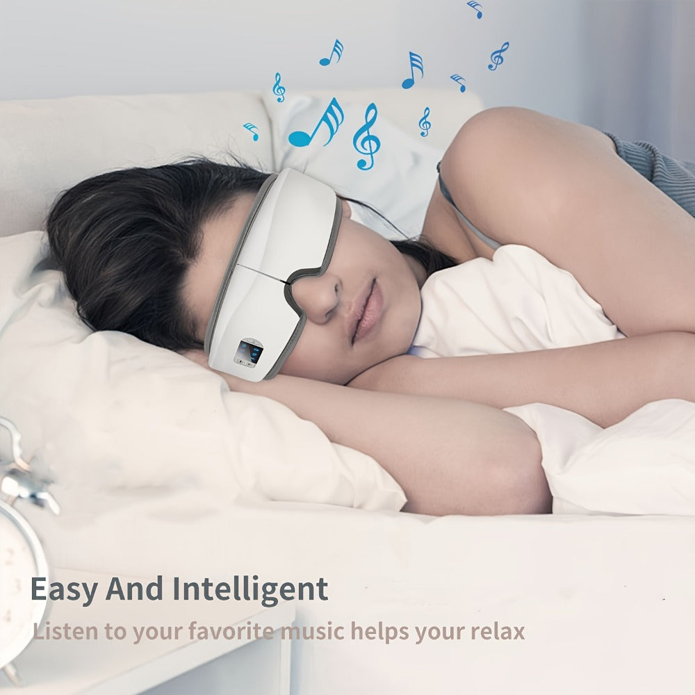 Eye Massager with Heat - 4D Intelligent Portable Eye Mask Massager with Pneumatic Compression, Vibration