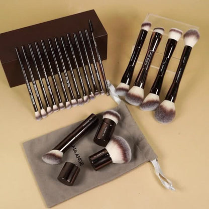 Makeup Brush Set, 20-Piece Aluminum Tube Handle Collection with Face, Eye and Kabuki Brushes plus Storage Bag