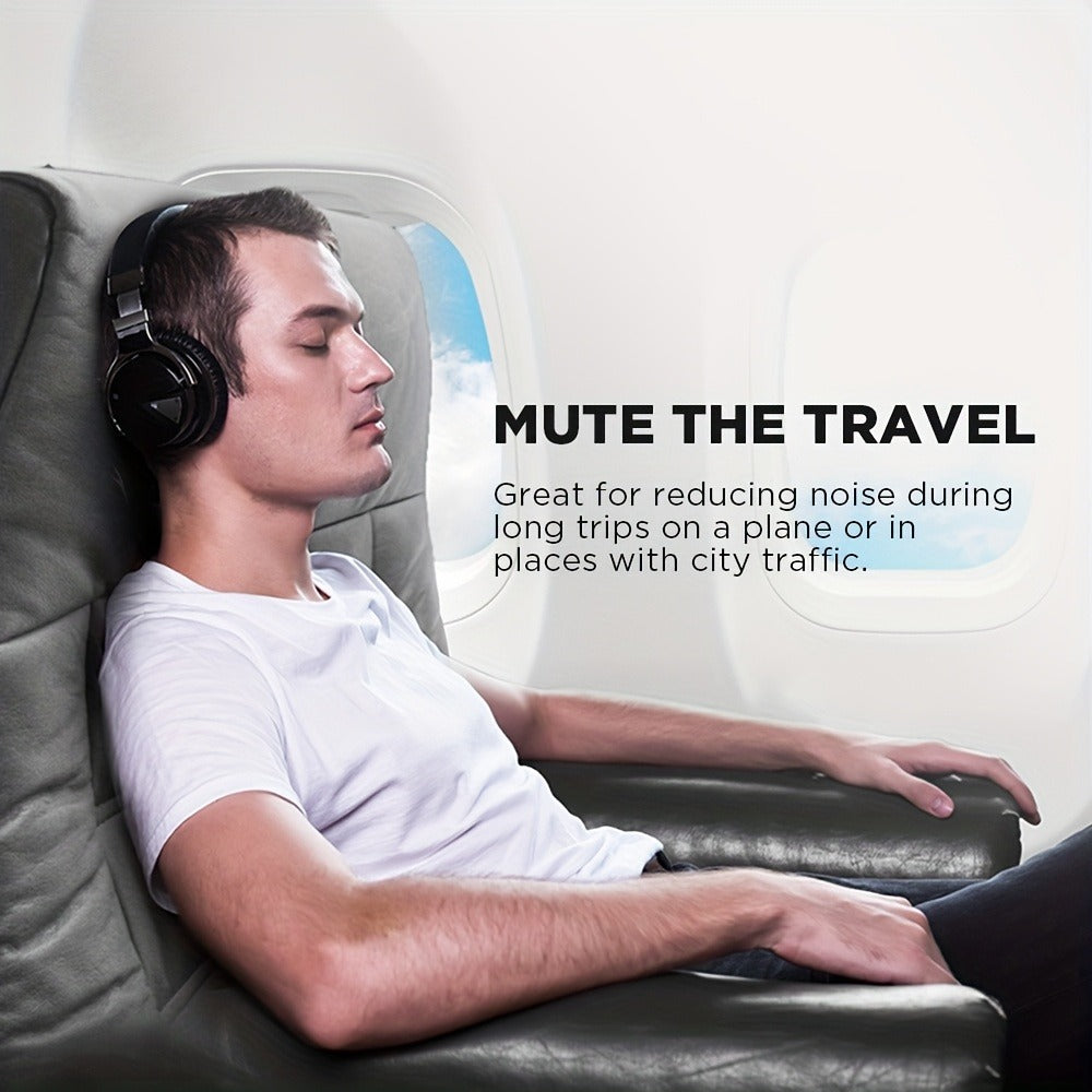 ANC Over-Ear Wireless Headphones Bluetooth 5.2 Deep Bass 45mm Drivers 30 Hours Playtime Dual Microphone Protein Earpads Foldable for Travel