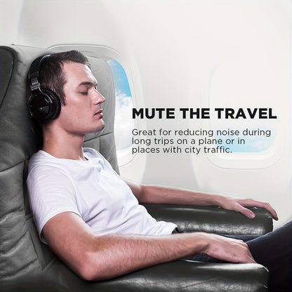 ANC Over-Ear Wireless Headphones Bluetooth 5.2 Deep Bass 45mm Drivers 30 Hours Playtime Dual Microphone Protein Earpads Foldable for Travel