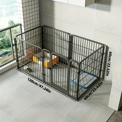 Indoor Dog Playpen Enclosure – Stainless Steel Multi-Functional Pen with Rest, Play & Potty Area | Flexible Shape for Small to Medium Dogs