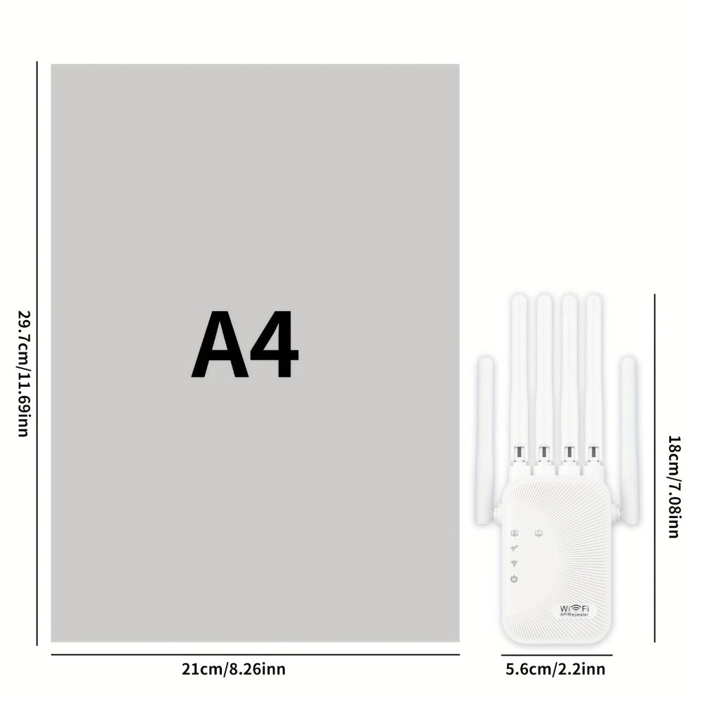 CP3600 WiFi Repeater Signal Booster 2.4GHz Wide Coverage, One-Button WPS Setup, Flexible Antenna Rotation