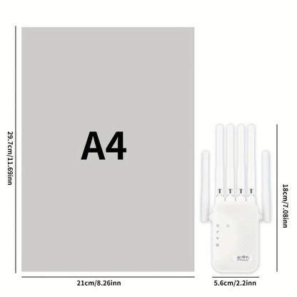 CP3600 WiFi Repeater Signal Booster 2.4GHz Wide Coverage, One-Button WPS Setup, Flexible Antenna Rotation