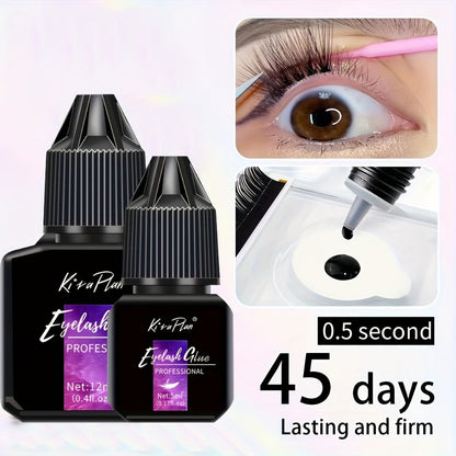 Lash Glue Set, Eyelash Extension Adhesive 6-7 Weeks Retention, Quick Dry DIY Lash Bond for Individual &