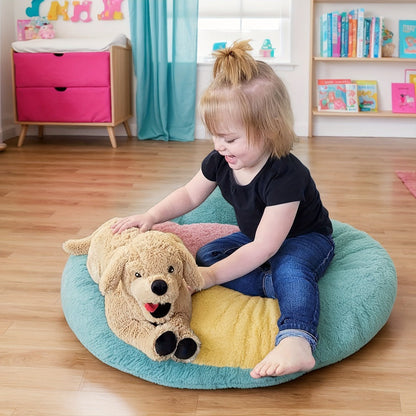 Plush Toy Golden Retriever 21-Inch Lying Puppy with Soft Coat for Large Cuddly Display and Gifting