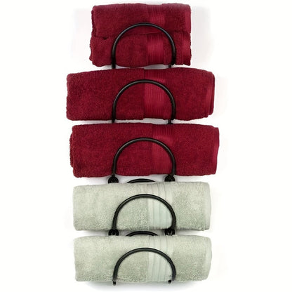 Wall Mounted Towel Rack with Hooks 6pcs Iron Hanging Rack Set Multi-Layer Wall Storage Organizer for Bathroom, Bedroom & Kitchen