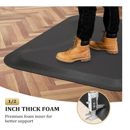 Anti-Fatigue Salon Mat for Hair Stylist with Round Cutout – Thick Non-Slip Standing Mat for Barber Chair, Hairdresser, Barbershop