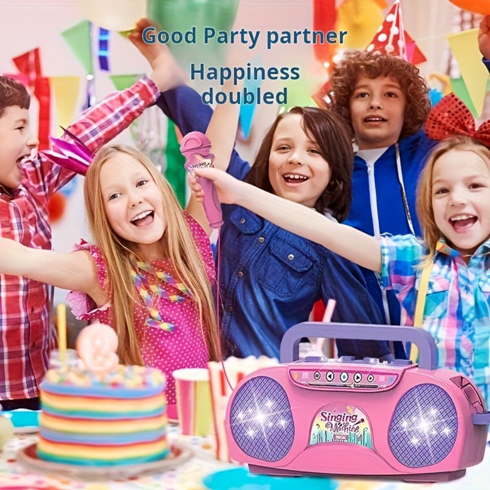 Kids Light-Up Singing Machine Toy with Microphone, All-in-One Music Toy for Boys & Girls Ages 3-7