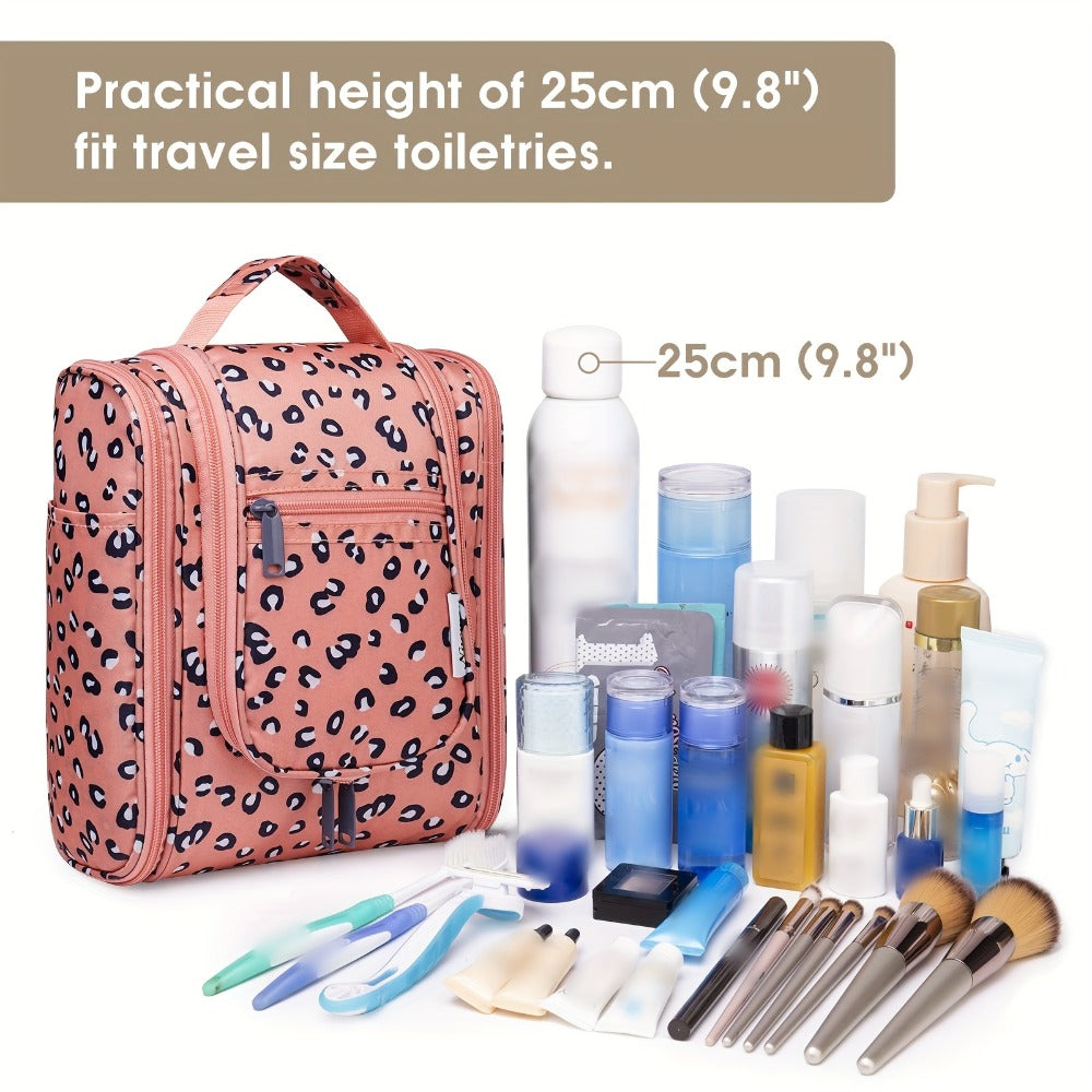 Toiletry Bag Hanging Large-Capacity Makeup Organizer with Hook, Multiple Compartments and 16 Print Options