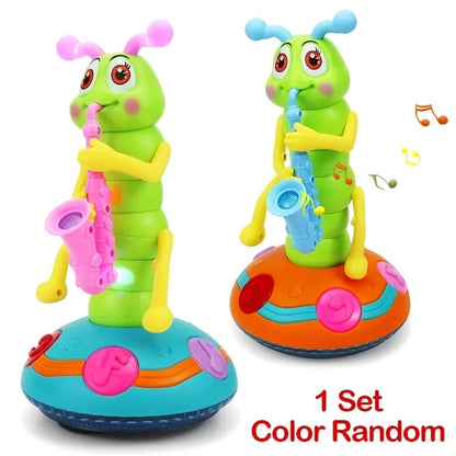 Caterpillar Saxophone Toy for Kids with LED Lights & Music - Electric Musical Instrument for Toddlers