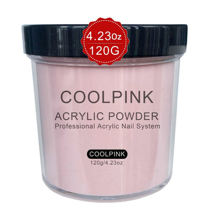 Acrylic Nail Powder 4oz Glitter Set 3 Colors Cool Pink Golden Natural for Nail Extensions Sculpting 3D Nail