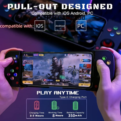 Bluetooth Wireless Gamepad Controller for iPhone Android PC Tablet Steam Deck, Rechargeable, Design
