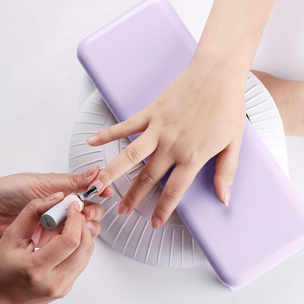 Folding Nail Armrest Hand Rest for Nail Technicians – Cushioned Wrist Support Pillow Bracket, Portable Manicure Table Stand