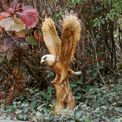 Eagle Statue 15.5-Inch Lifelike Resin Sculpture, Majestic Bald Eagle Figurine for Outdoor Garden, Patio, Yard & Indoor Home Decor