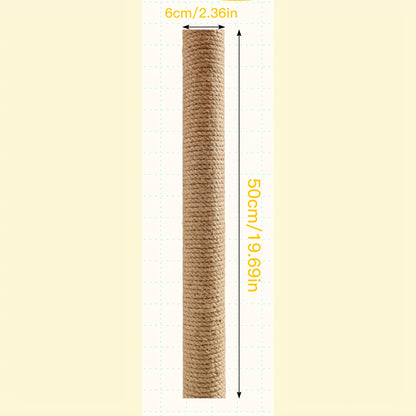 Multi-Level Sisal Cat Scratching Post 4-in-1 with 6 Wooden Balls 2 Hanging Balls & 2 Feather Teaser Toys – Premium Thickened Sisal Anti-Slip