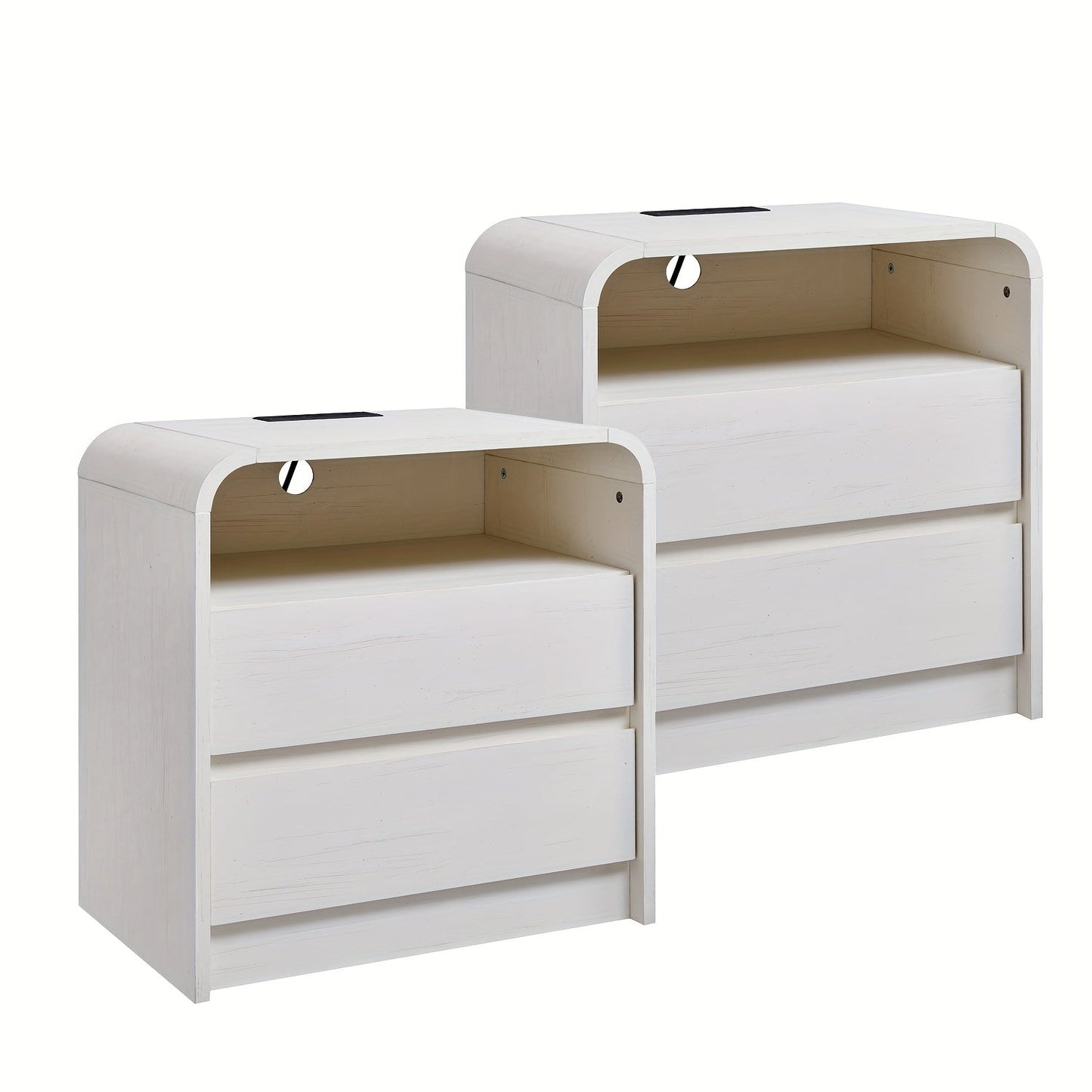 Nightstand shown in the White, 2 Pieces option