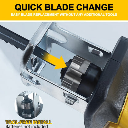 Reciprocating Saw Brushless Cordless for DeWalt 20V Battery, 0-3500 SPM Variable Speed, Tool-Free Blade Change