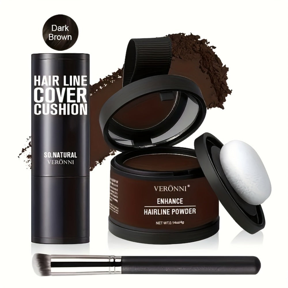 Hair Root Concealer Powder with Brush - Instantly Covers Gray Roots & Thinning Hairline, Plant-Based Keratin Formula
