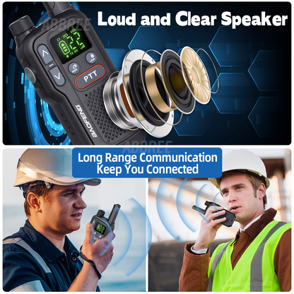 FRS Two Way Radio Rechargeable, BAOFENG BF-T18 Walkie Talkies Long Range with NOAA Weather Alert, VOX Hands-Free, 1500mAh USB-C Battery