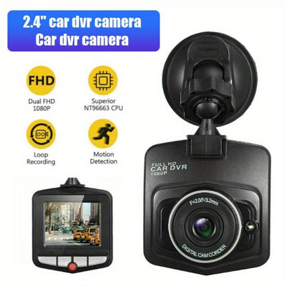 1080P Dash Cam for Cars – 2.2" LCD Display, Continuous Loop Recording, 24/7 Parking Surveillance, Motion Detection, No Battery Required