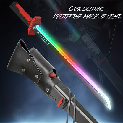 LED Katana Sword 31.5" Pro Cosplay Light Katana with Ejecting Spark, Water Mist, Multi-Color LED & Sound Effects