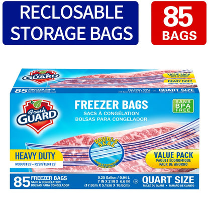 Reclosable Food Storage Bags Heavy Duty Ziplock Seal Fresh-Keeping Bags for Fruits Vegetables Grains Meat Kitchen Organizer Multiple Sizes
