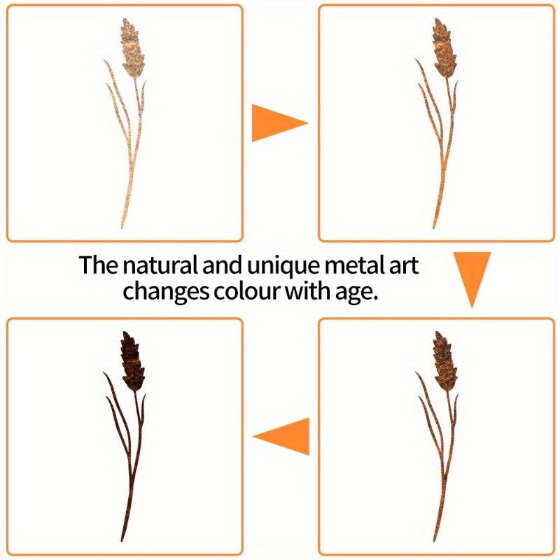Rustic Metal Wildflower Stems, 12-Piece 30 cm Botanical Set for Vases, Planters and Garden Beds