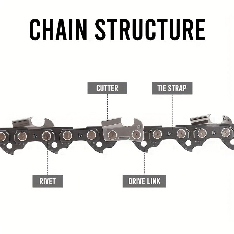Chainsaw Chain Replacement Alloy, Wood Cutting Logging Tree Trimming for Garden, Patio and Yard Use